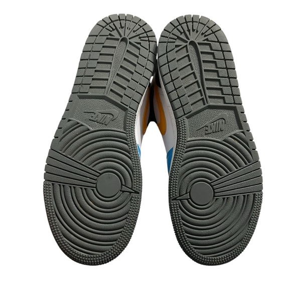 Nike Air Jordan 1 Mid GS 4.5Y White Taxi-Dark Shadow Sneakers - Picture 9 of 11